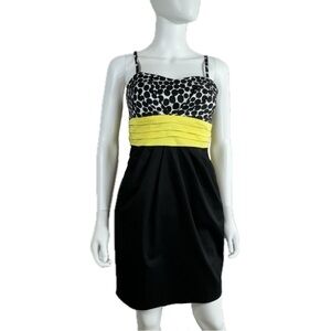 I.N. San Francisco Yellow Black Y2K Cummerbund Party Dress